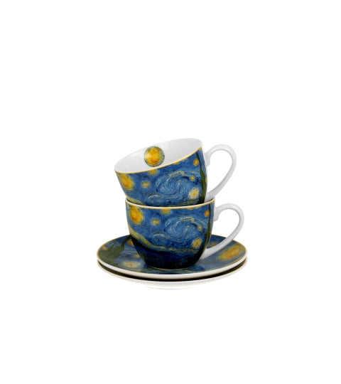 Porcelán csésze 270 ml 2 személyes díszdobozban Van Gogh Csillagos Éj