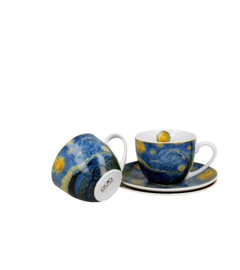Porcelán csésze 270 ml 2 személyes díszdobozban Van Gogh Csillagos Éj