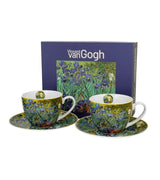 Porcelán csésze aljjal két személyes szett díszdobozban Van Gogh Íriszek