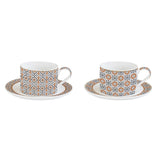 Bögre, csésze Porcelán csésze aljjal szett 2 személyes Geoethnic