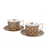 Bögre, csésze Porcelán csésze két személyes szett díszdobozban pillangó Papilio