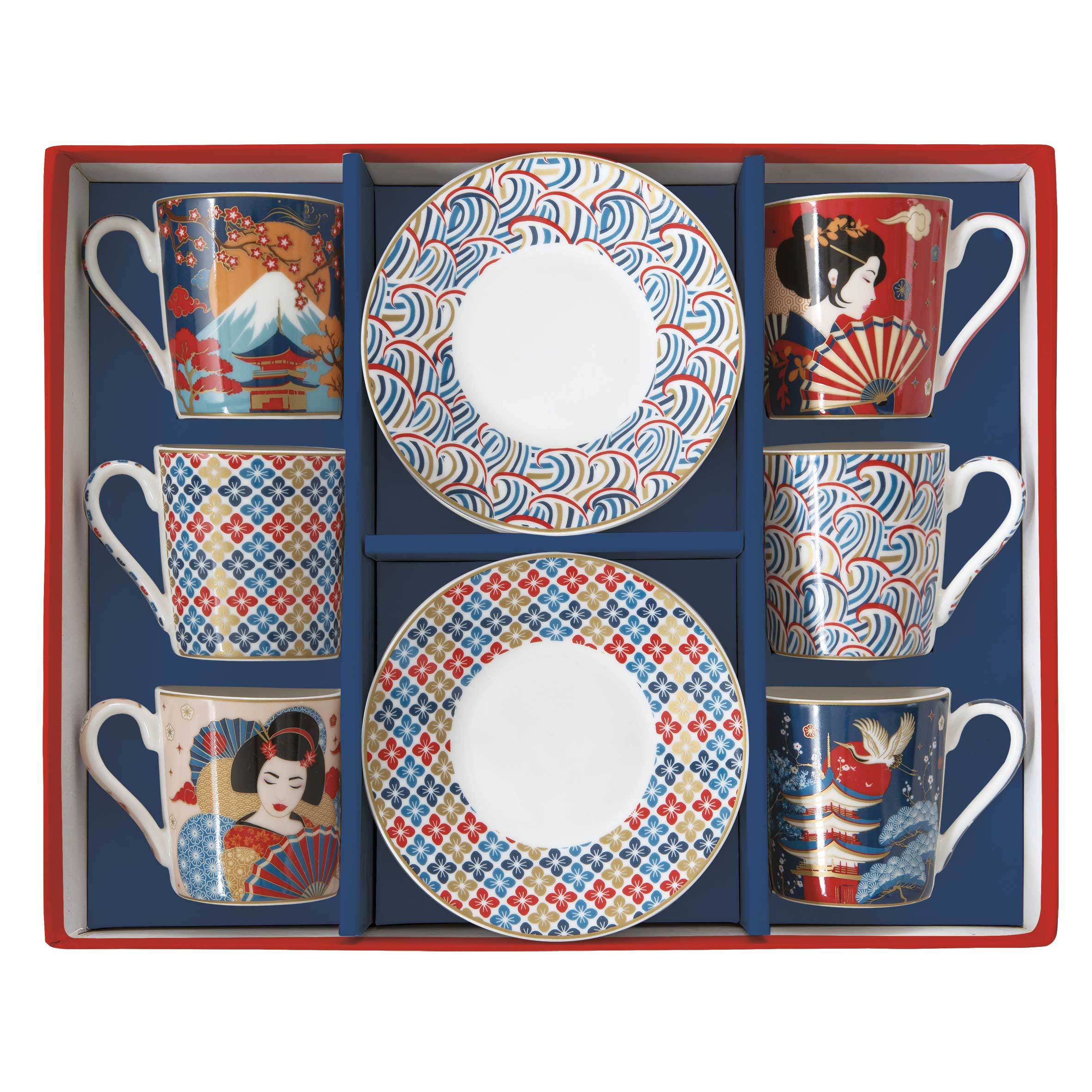 Bögre, csésze Porcelán eszpresszó kávés csésze 6 személyes Tokyo Coffee Mania
