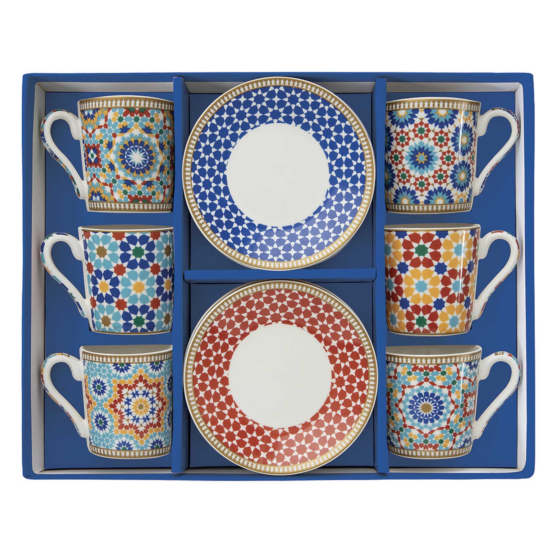 Bögre Porcelán eszpresszó kávés csésze aljjal 6 személyes szett Marrakech