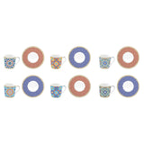 Bögre Porcelán eszpresszó kávés csésze aljjal 6 személyes szett Marrakech