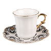 Bögre, csésze Porcelán fekete-fehér-arany eszpresszó kávés csésze aljjal 95 ml 6CEKS0007