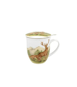 Porcelán fém szűrős szarvas bögre díszdobozban Deer