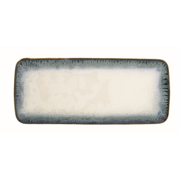 Porcelán hosszúkás asztali kínáló tál 36x16 cm kék Easy Life NUANCES Blue