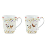Bögre Porcelán kakasos bögre 2 db szett 275 ml Country Life