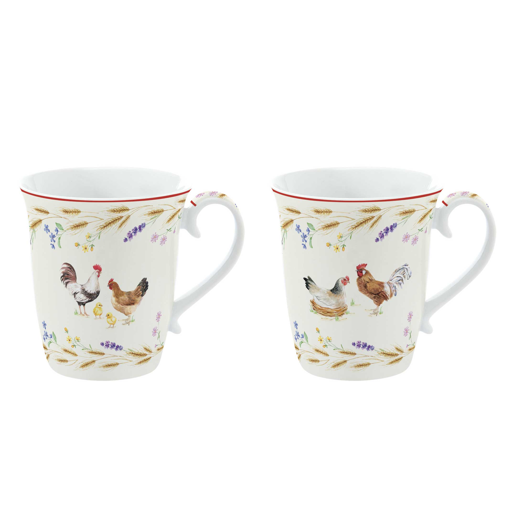 Bögre Porcelán kakasos bögre 2 db szett 275 ml Country Life