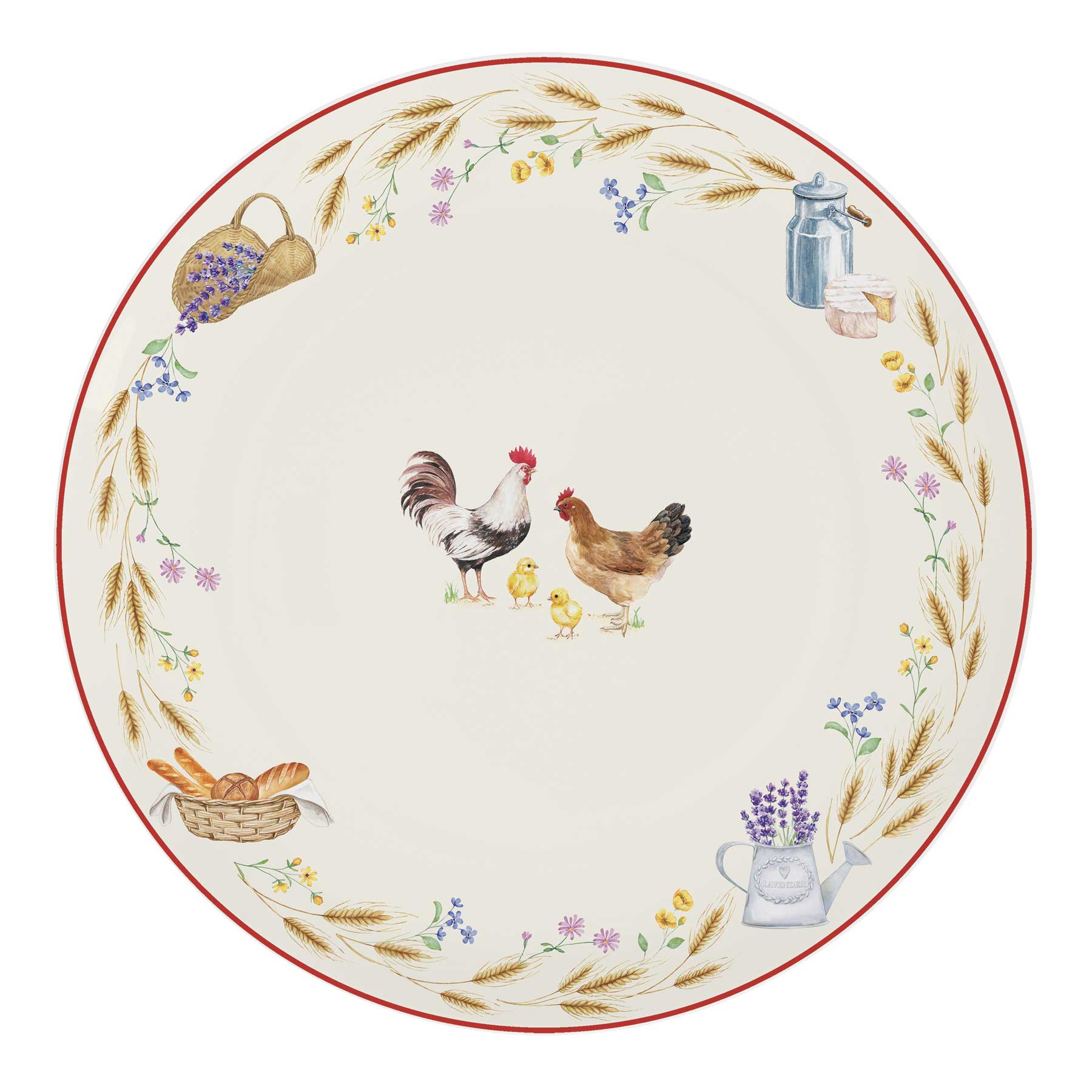 Tányér, étkészlet Porcelán kakasos lapostányér Country Life