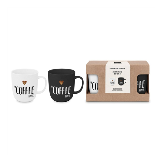 Bögre Porcelán kávés bögre dobozban 2db-os Coffee Lover