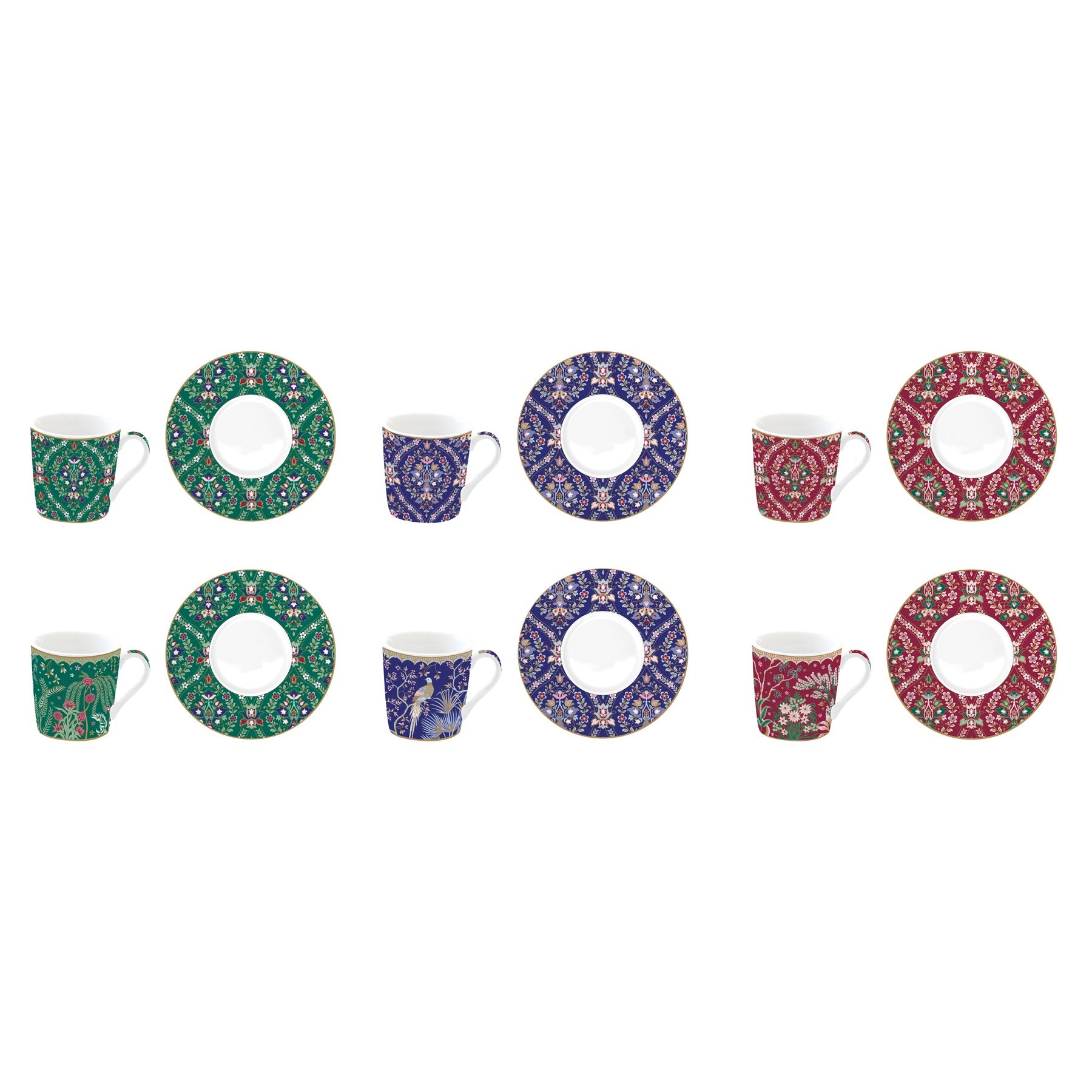 Bögre, csésze Porcelán kávés csésze szett 6 személyes Eclectic Chic