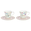 Bögre, csésze Porcelán kávéscsésze aljjal diszdobozban 80 ml két személyes Birds Melody