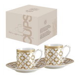 Bögre Porcelán két személyes kávés csésze aljjal szett Decó Pozzi Milano