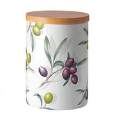 Konyhai tároló Porcelán konyhai tároló szilikon gyűrűvel olívás Delicious olives