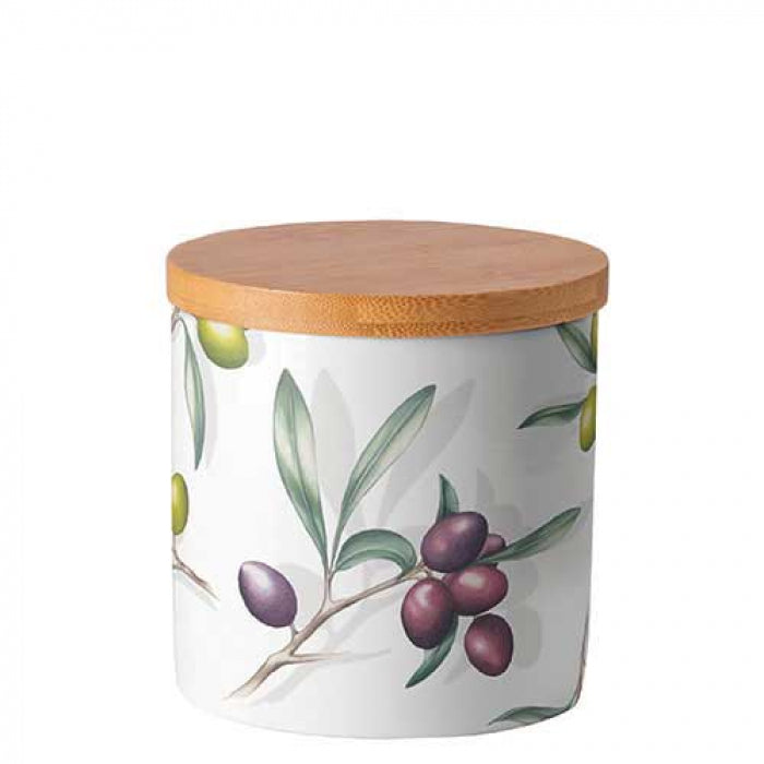 Konyhai tároló Porcelán konyhai tároló szilikon gyűrűvel olívás Delicious olives kicsi