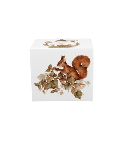 Porcelán mókus mintás bögre 400 ml díszdobozban