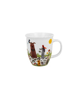 Bögre, csésze Porcelán nagy kutyás bögre díszdobozban Kutyák pikniken 650 ml