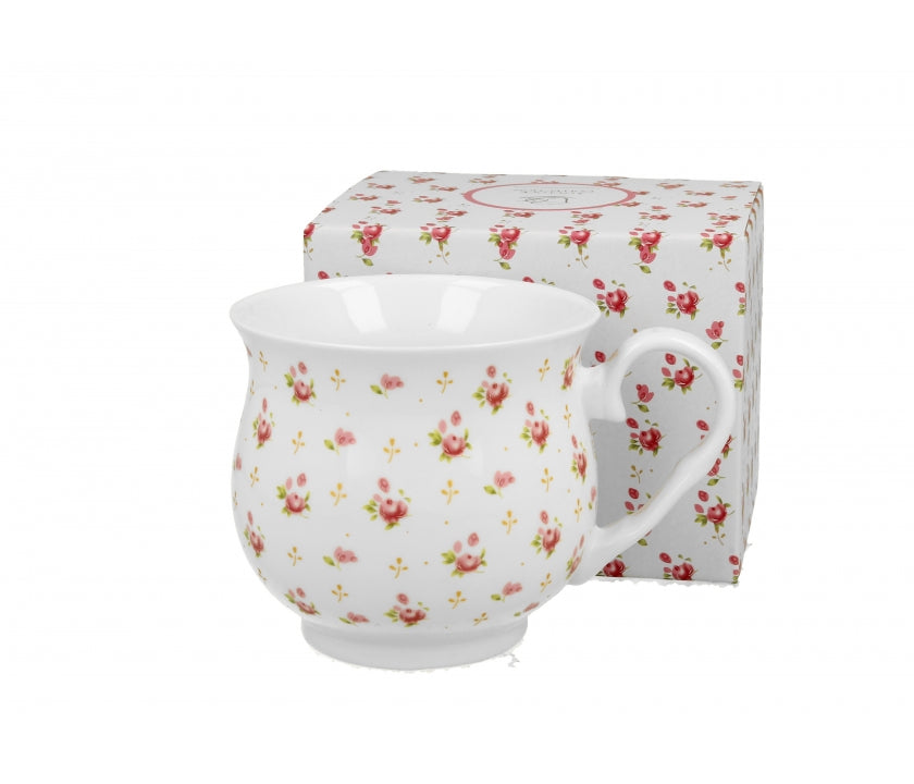 Bögre, csésze Porcelán öblös bögre 530 ml apró rózsás