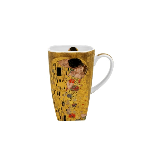 Porcelán szögletes nagy bögre 650 ml díszdobozban Gustav Klimt A Csók