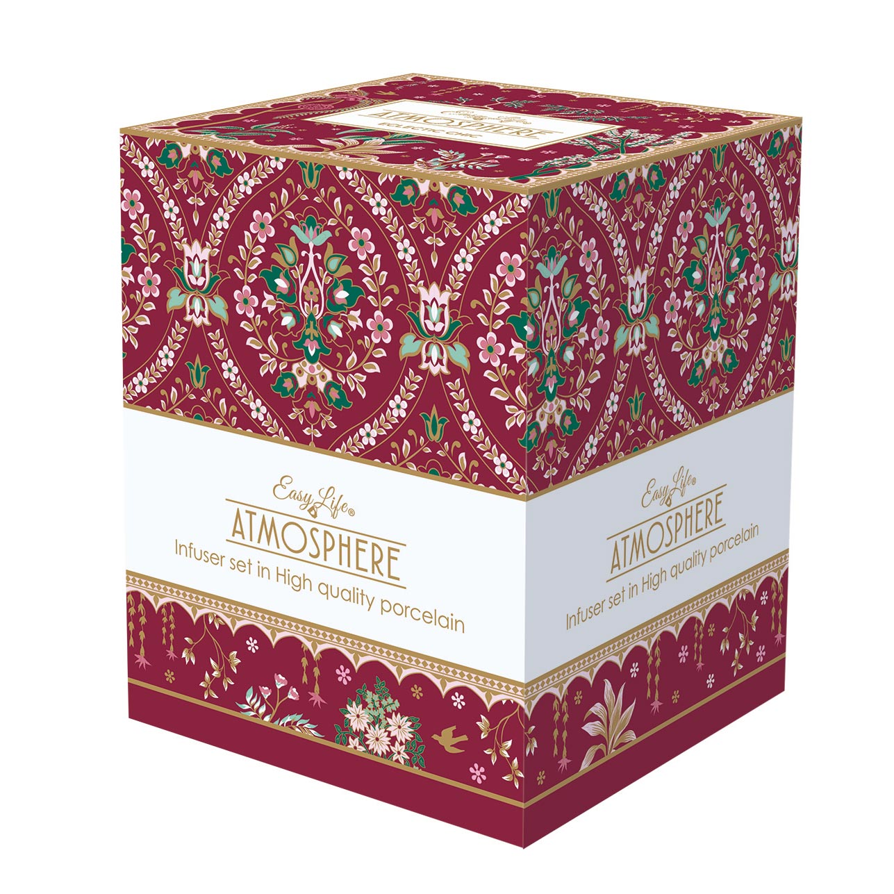 Bögre, csésze Porcelán teásbögre szűrővel díszdobozban Eclectic Chic