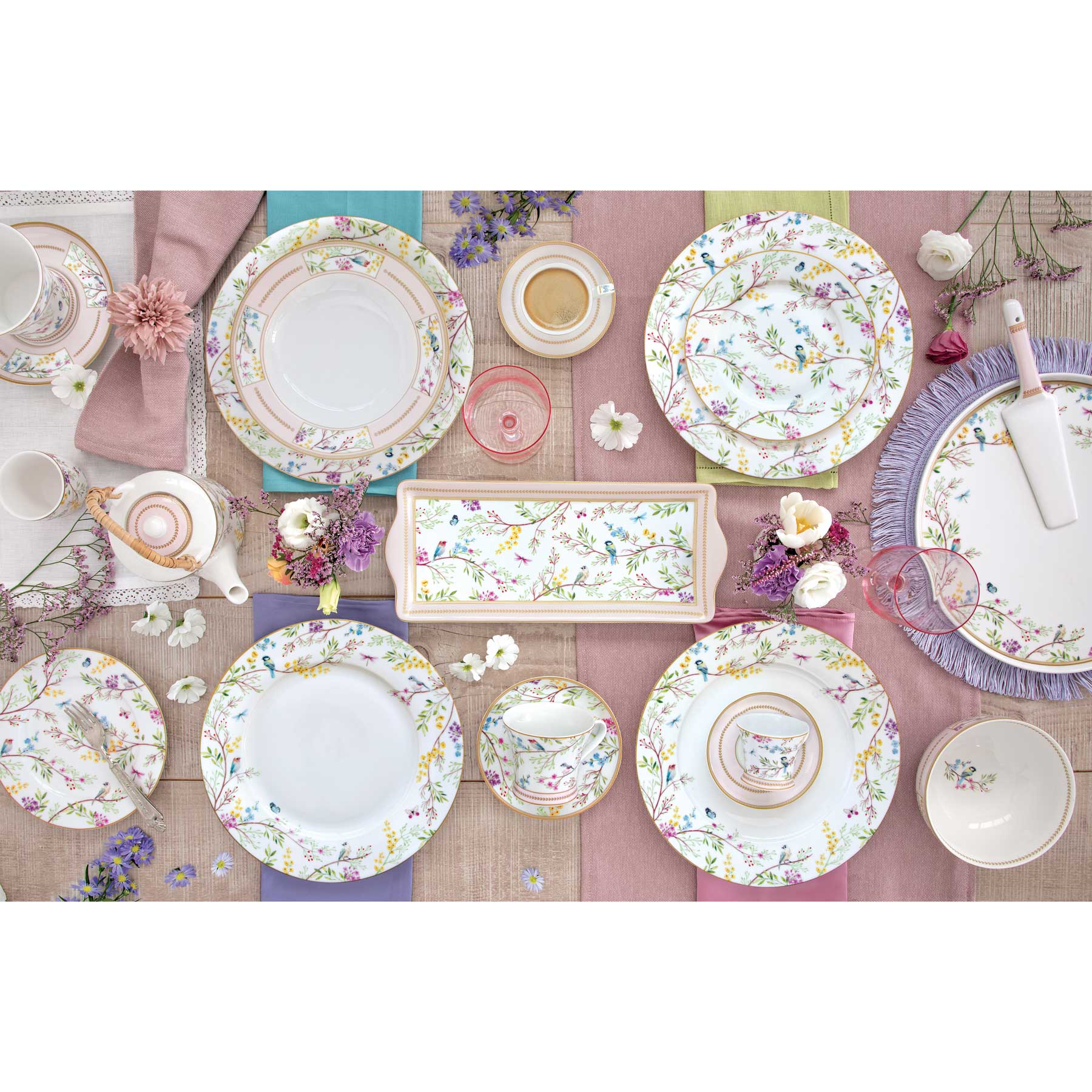 Bögre, csésze Porcelán teáscsésze aljjal diszdobozban 200 ml Birds Melody