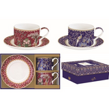 Bögre, csésze Porcelán teáscsésze aljjal két személyes díszdobozban Eclectic Chic