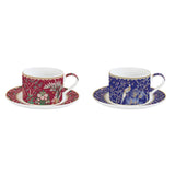 Bögre, csésze Porcelán teáscsésze aljjal két személyes díszdobozban Eclectic Chic