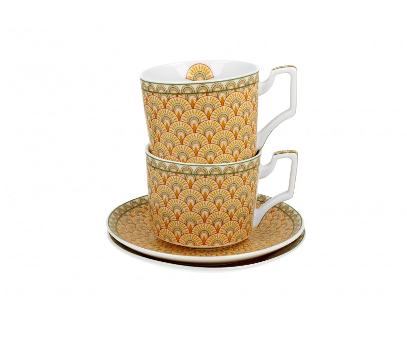 Bögre, csésze Porcelán teáscsésze aljjal két személyes Solis