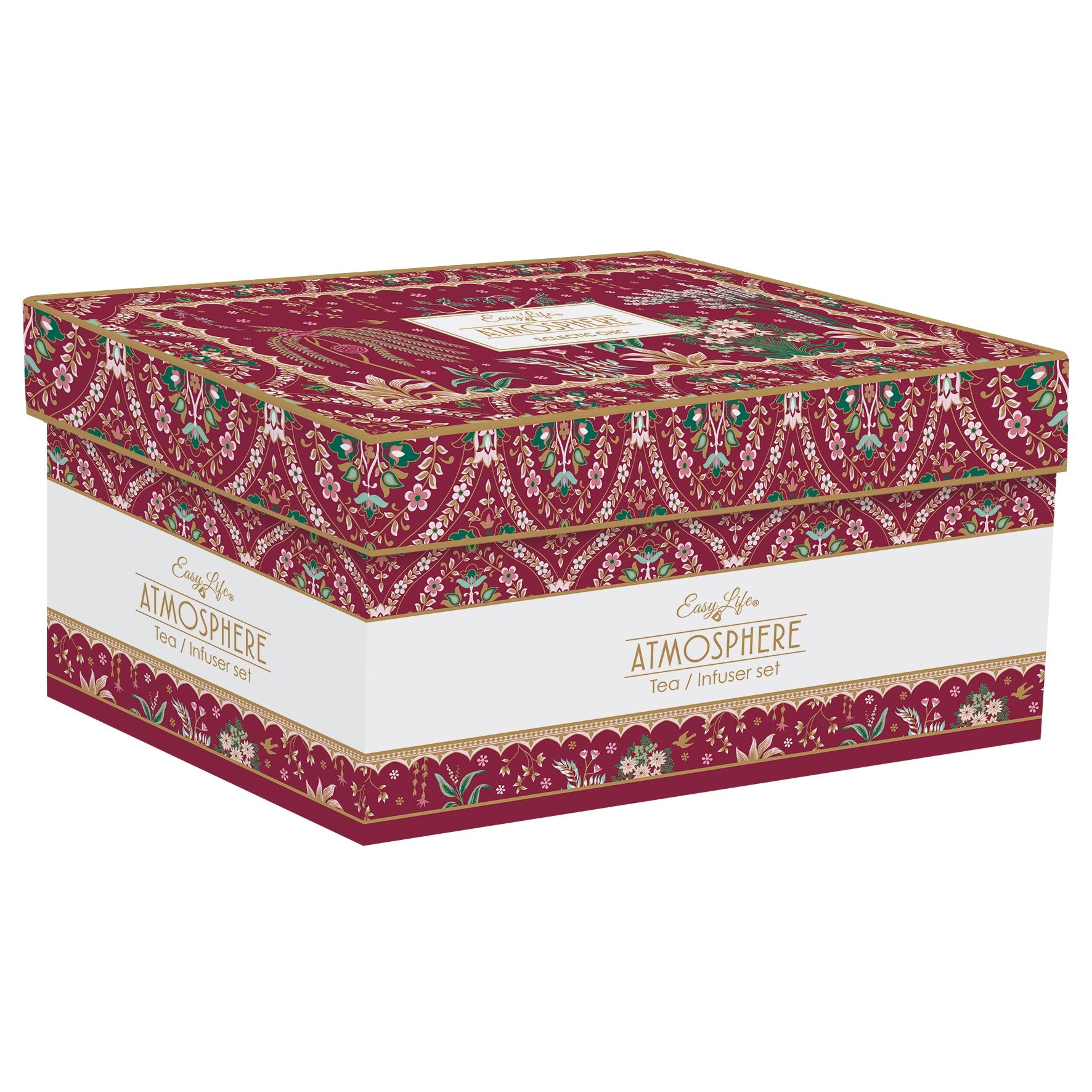 Bögre, csésze Porcelán teáskanna bögrével és szűrővel díszdobozban Eclectic Chic