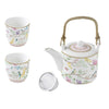 Teáskanna Porcelán teáskanna fémszűrővel 2 pohárral Birds Melody