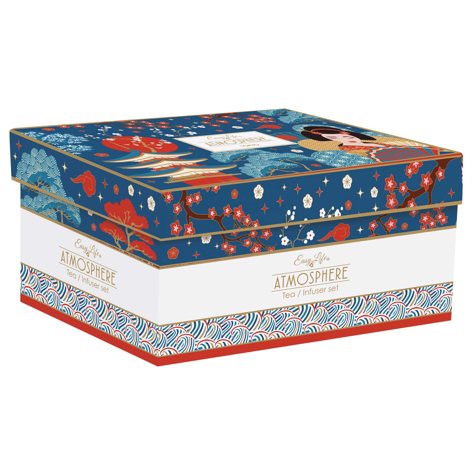 Teáskanna Porcelán teáskanna fémszűrővel 2 porcelán pohárral Tokyo Coffee Mania