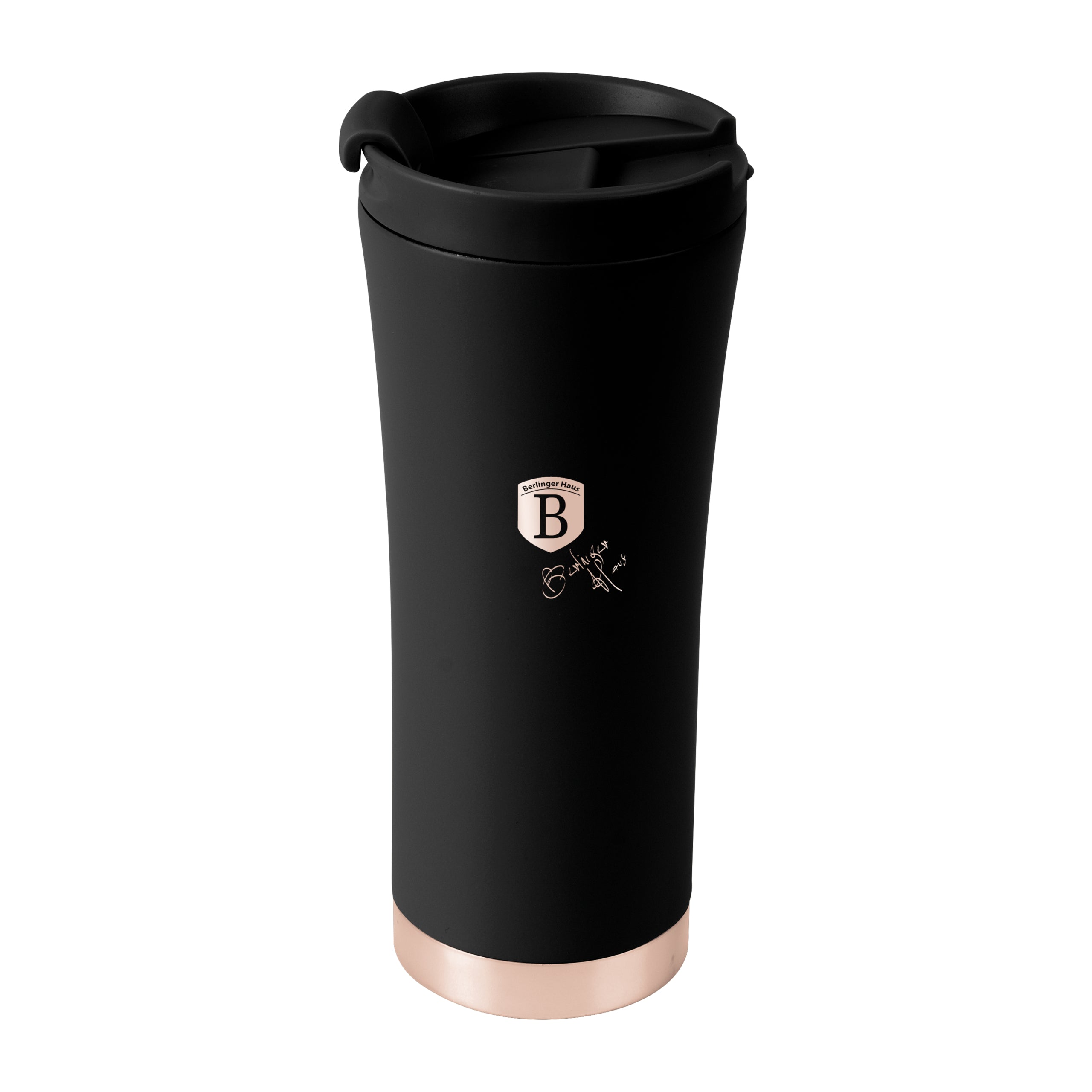 Rozsdamentes acél kávés termosz 500 ml matt fekete rose gold Black Rose Collection