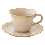 Bögre Rusztikus porcelán teáscsésze aljjal 250 ml Fleuri Terracotta
