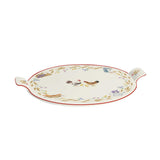 Sajtvágó Sajtkínáló porcelán tálca 30 cm kakasos Country Life