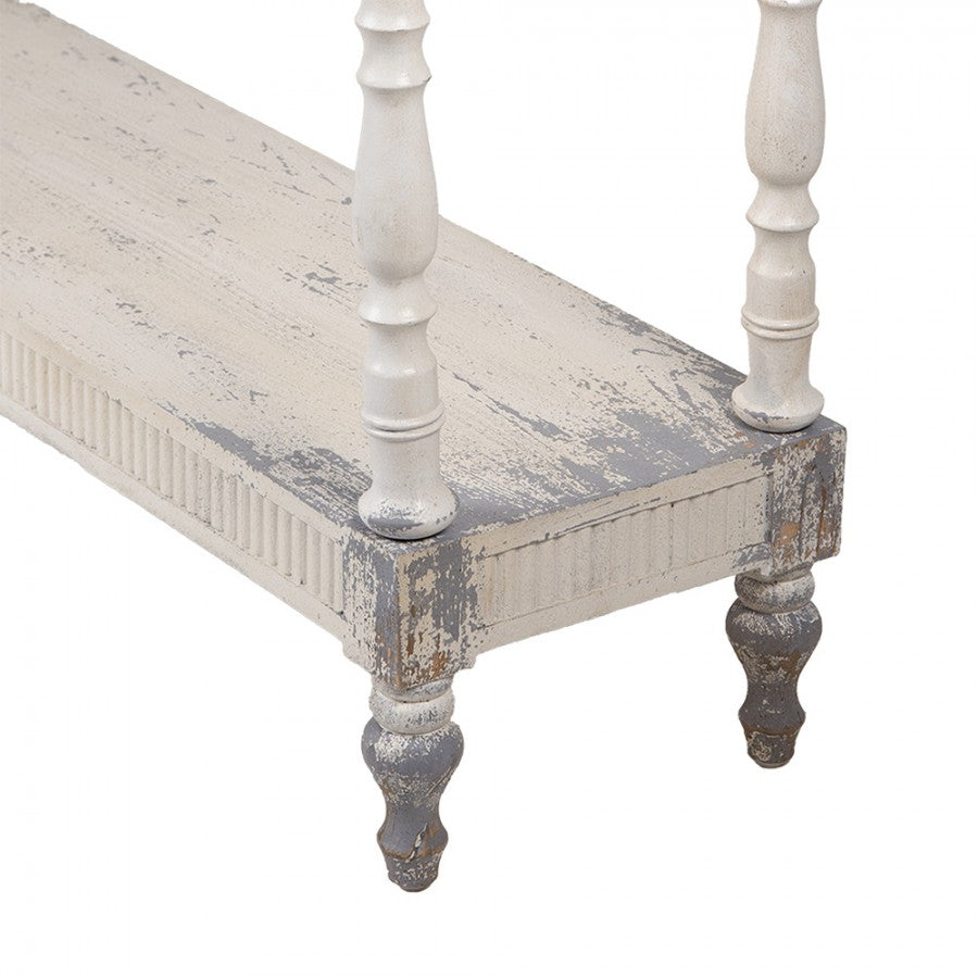 Vintage antikolt konzolasztal fehér – 110 × 35 × 78 cm