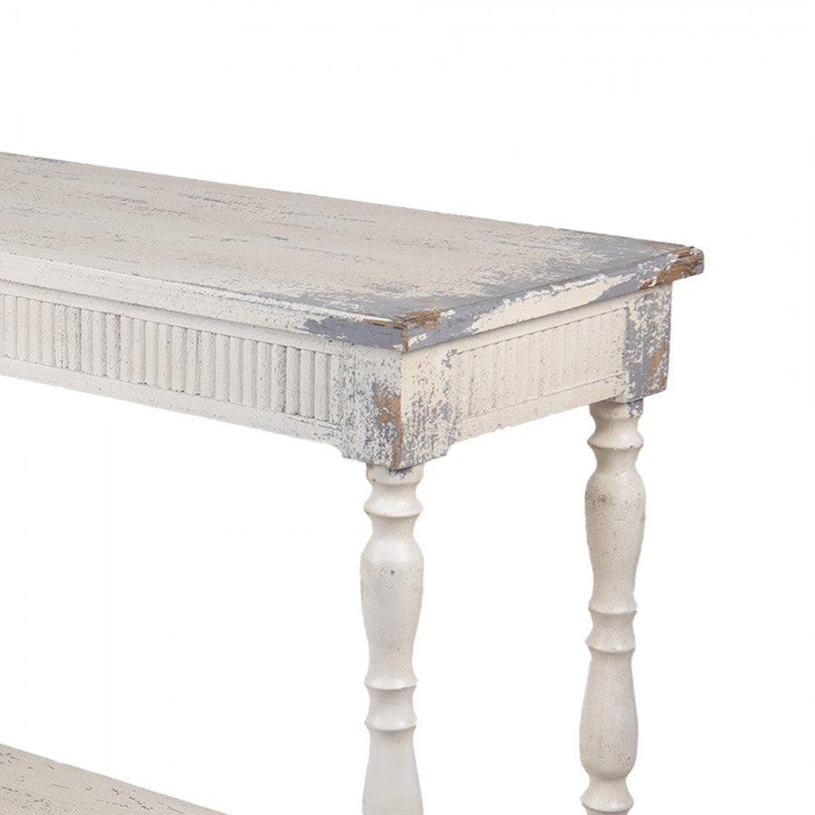 Vintage antikolt konzolasztal fehér – 110 × 35 × 78 cm