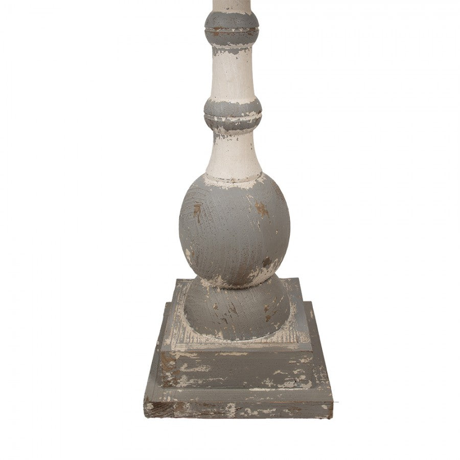 Vintage kerek lerakóasztal, barna–antikolt szürke – Ø 51 × 71 cm