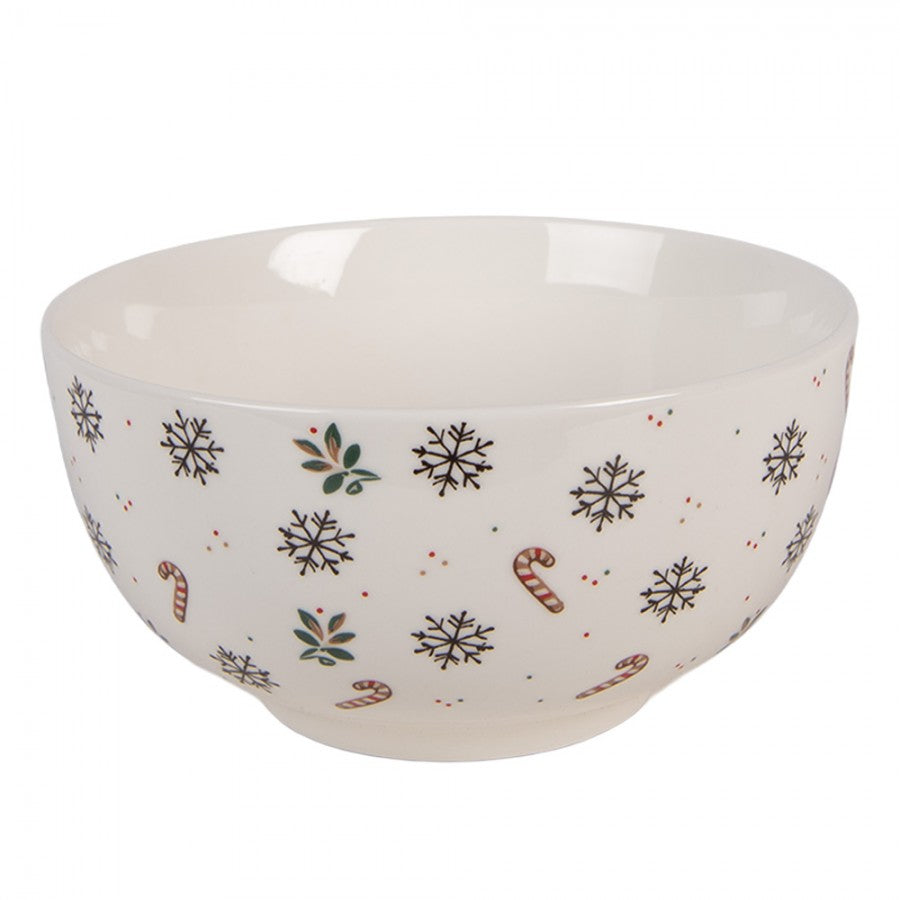 Karácsonyi porcelán müzlis tálka 500 ml mézeskalács babás