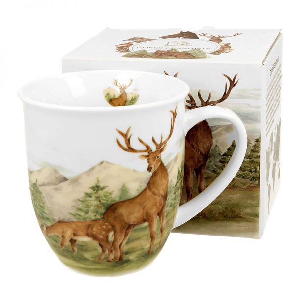 Szarvasos porcelán bögre – 400 ml – díszdobozos