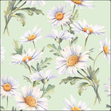 Százszorszép virágos háromrétegű papírszalvéta 33x33 cm 20 db Beautiful daisies green
