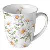 Százszorszép virágos porcelán bögre Beautiful daisies white