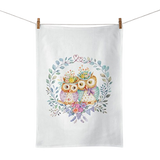 Szerelmes bagoly pár pamut konyharuha Owl couple in love