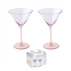 Szivárványos színes Martinis üveg pohár 2 db szett 270 ml