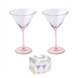 Szivárványos színes Martinis üveg pohár 2 db szett 270 ml