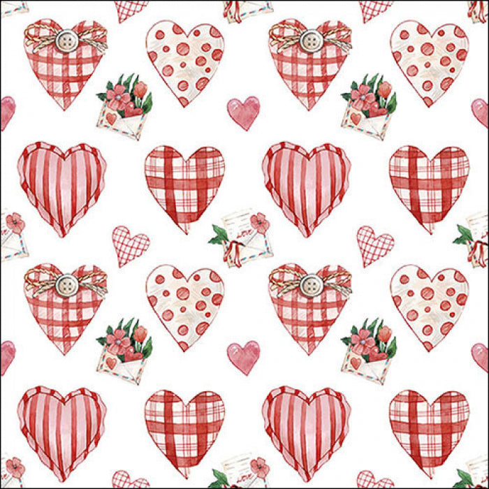 Szalvéta Szíves háromrétegű papírszalvéta 33x33 cm 20db-os Lovely Hearts