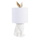 Fehér nyuszi asztali lámpa arany fülekkel fehér búrával