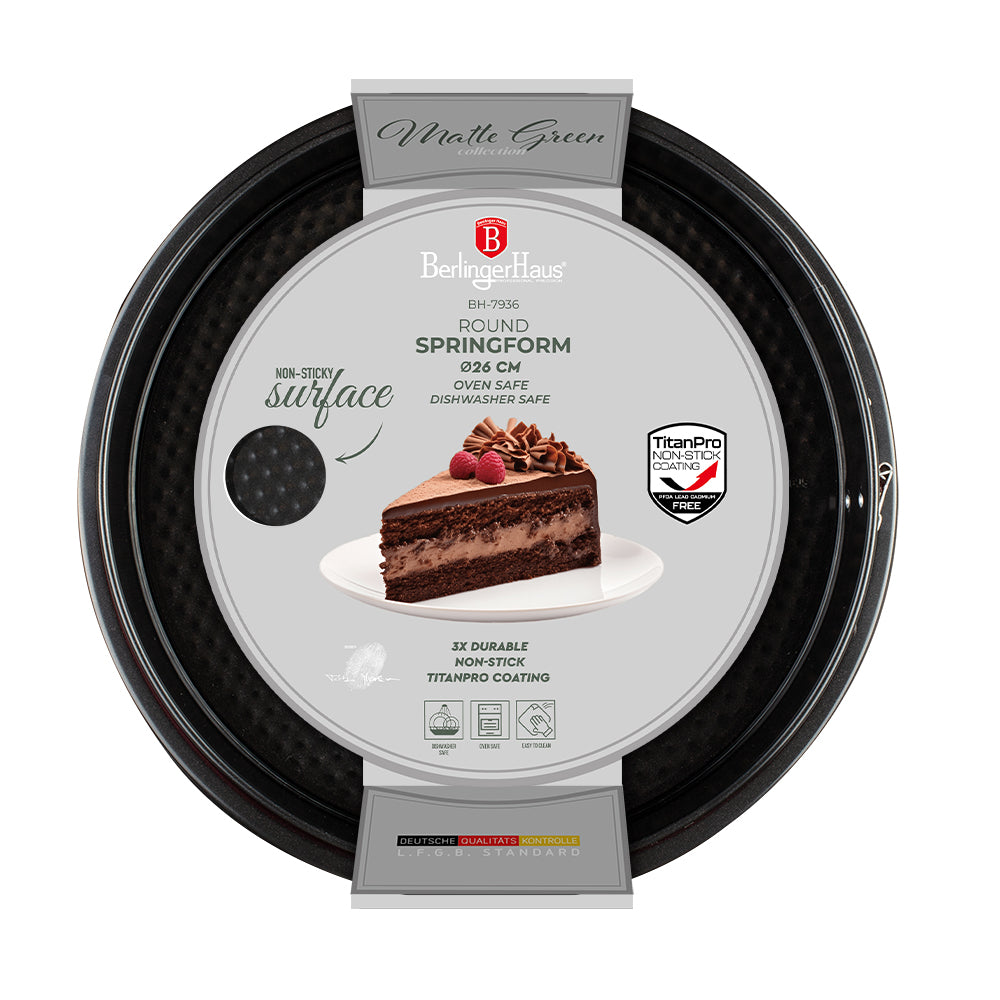 Tapadásmentes kör alakú tortaforma 26 cm matt zöld