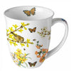 Bögre Tavaszi madaras pillangós porcelán bögre Spring awakening
