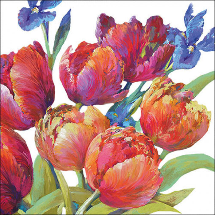 Szalvéta Tavaszi tulipános papírszalvéta 33x33 cm Tulips of joy